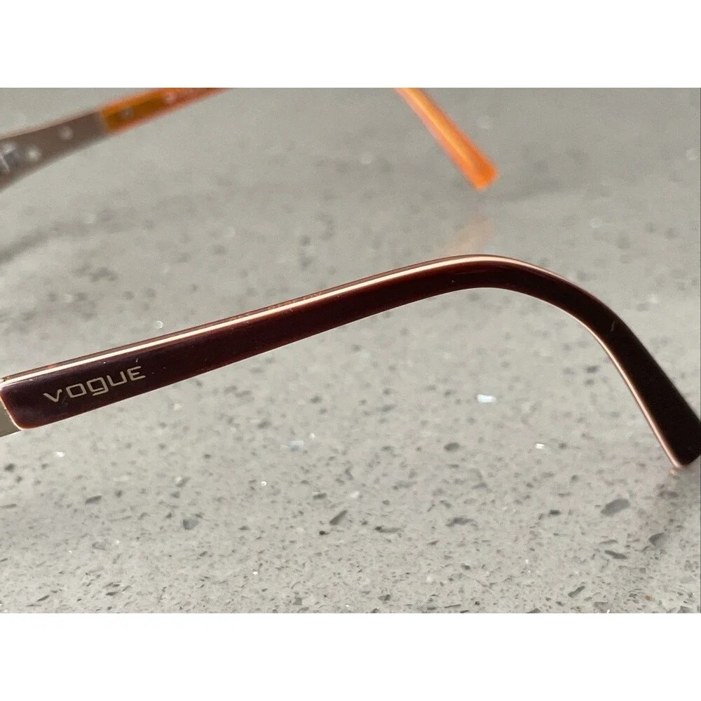Vogue Half rim Eyeglasses FRAMES ONLY VO3619 740 52-18-135 Shiny Brown Orange